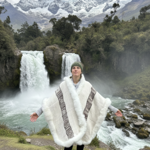 Warm Luxury Handmade Baby Alpaca Cape White Color